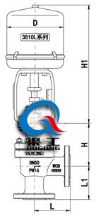 電動角型調(diào)節(jié)閥配3810L執(zhí)行器外形尺寸圖