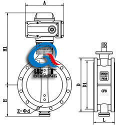 D943H/F/X電動法蘭蝶閥 (配HR執(zhí)行器)