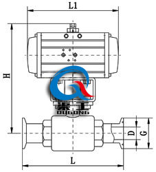 氣動衛(wèi)生級球閥 (外形圖)